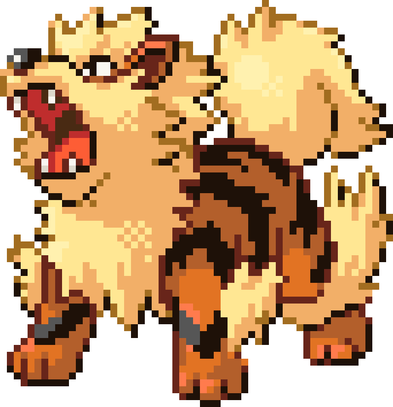Arcanine cross-stitch pattern preview