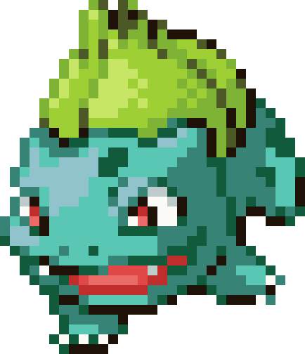 Bulbasaur cross-stitch pattern preview