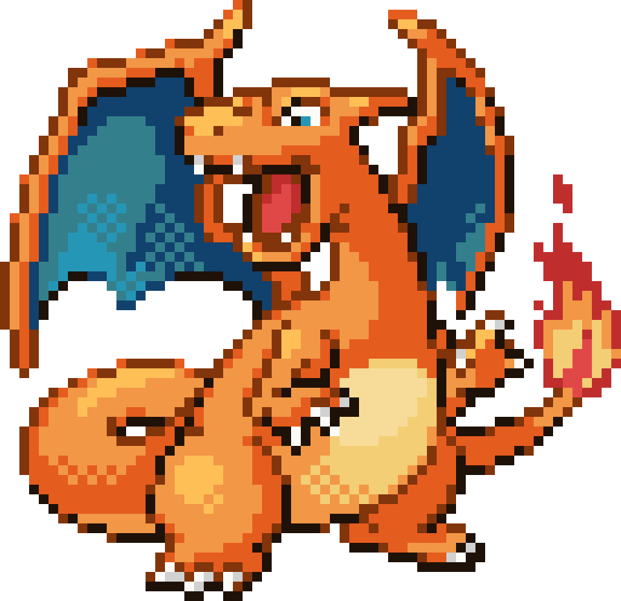 Charizard cross-stitch pattern preview