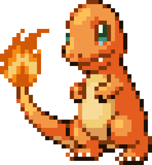Charmander cross-stitch pattern preview