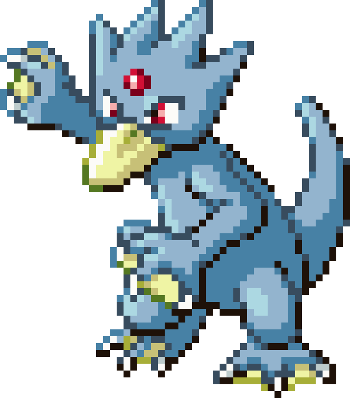 Golduck cross-stitch pattern preview
