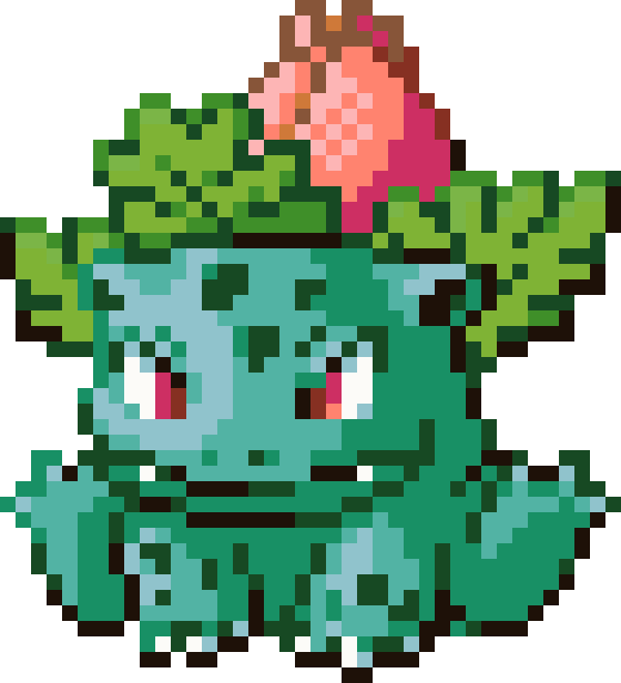 Ivysaur cross-stitch pattern preview