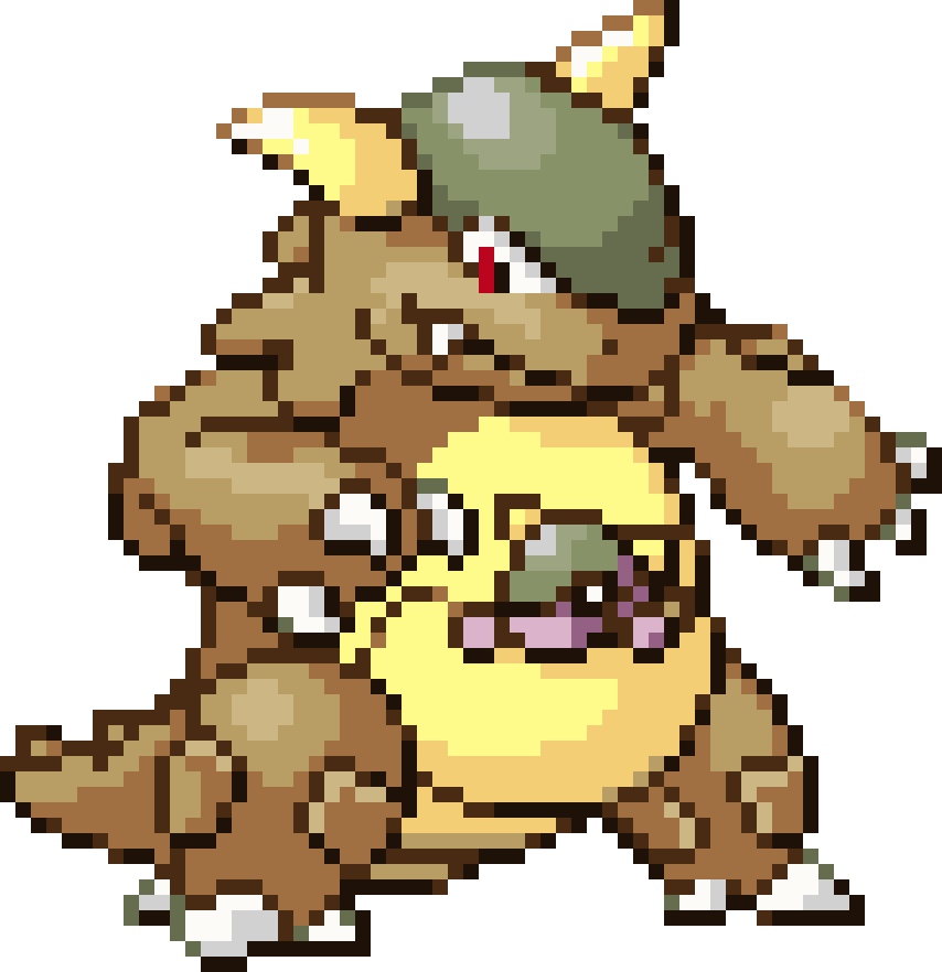 Kangaskhan cross-stitch pattern preview