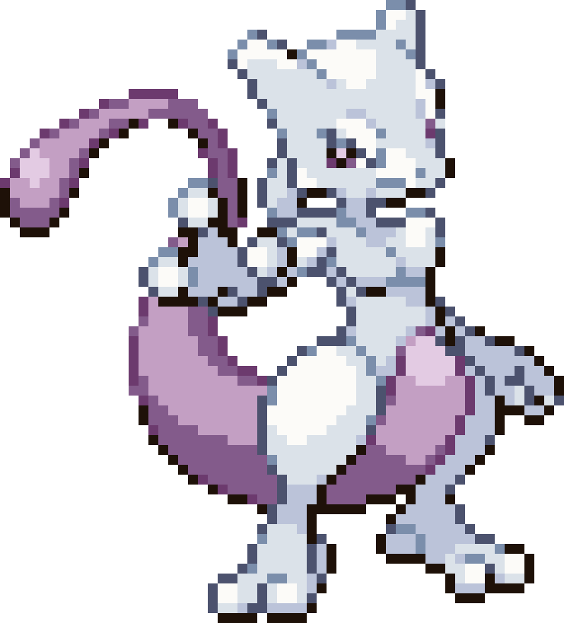 Mewtwo cross-stitch pattern preview