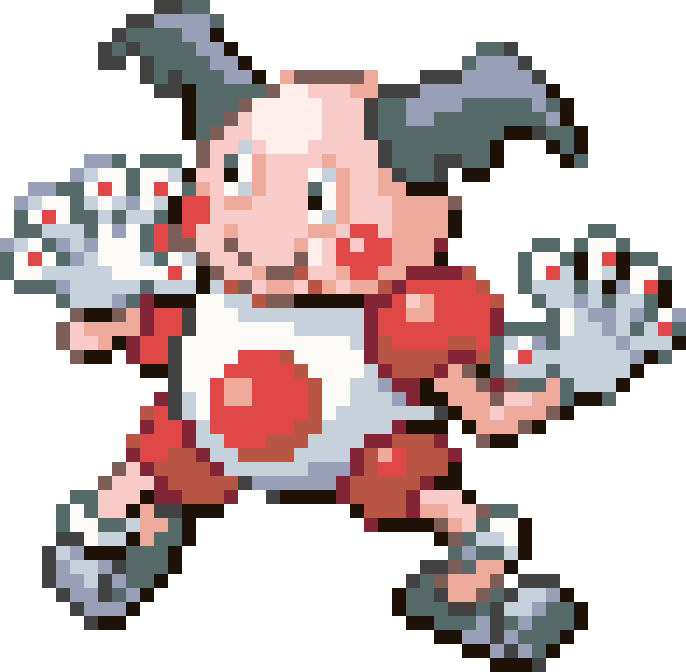 Mr Mime cross-stitch pattern preview