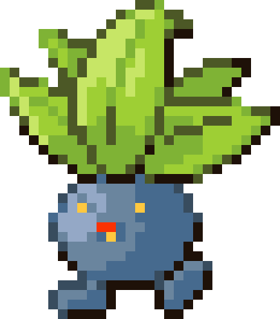 Oddish cross-stitch pattern preview