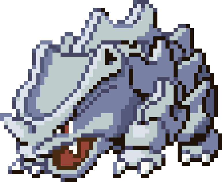 Rhyhorn cross-stitch pattern preview