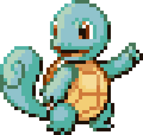 Squirtle cross-stitch pattern preview