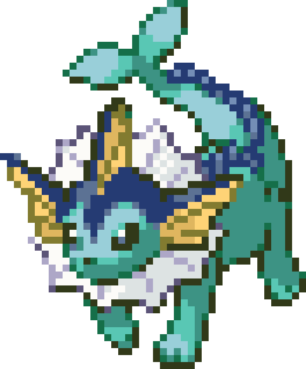Vaporeon cross-stitch pattern preview