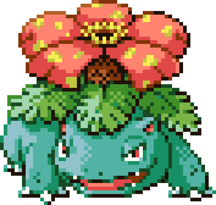 Venusaur cross-stitch pattern preview