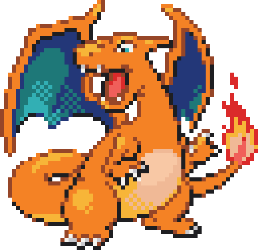 Charizard Perler bead pattern preview