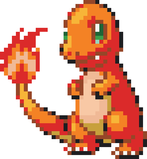 Charmander Perler bead pattern preview