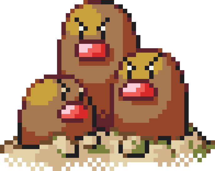 Dugtrio Perler bead pattern preview