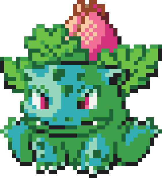 Ivysaur Perler bead pattern preview
