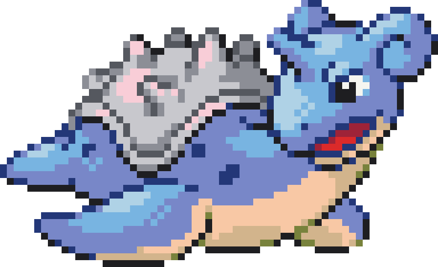 Lapras Perler bead pattern preview