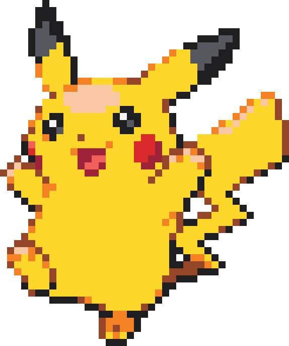 Pikachu Perler bead pattern preview