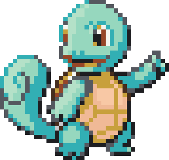 Squirtle Perler bead pattern preview