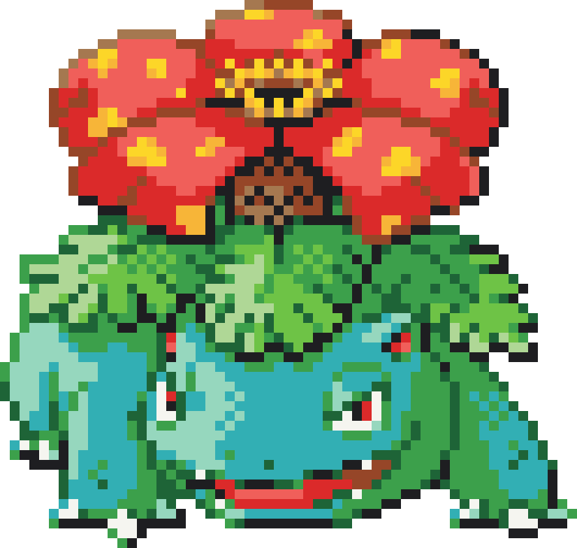 Venusaur Perler bead pattern preview